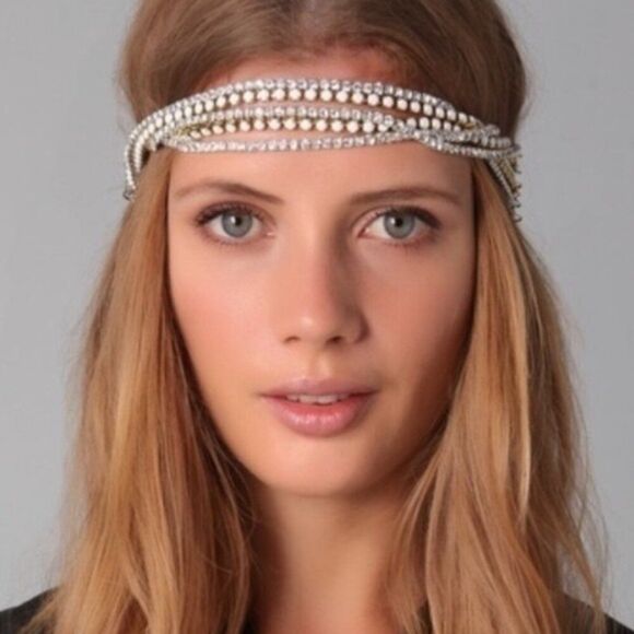 NWT Dauphines New York I Do Silver Crystal Headband Head Piece Bridal Princess main image 5